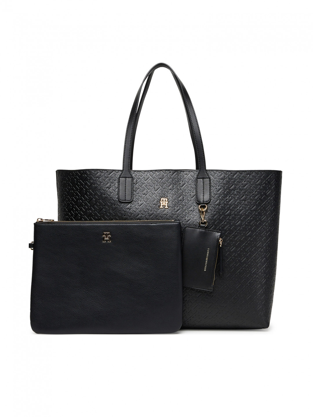 Tommy Hilfiger Kabelka Th Icon Tote Mono AW0AW17687 Černá